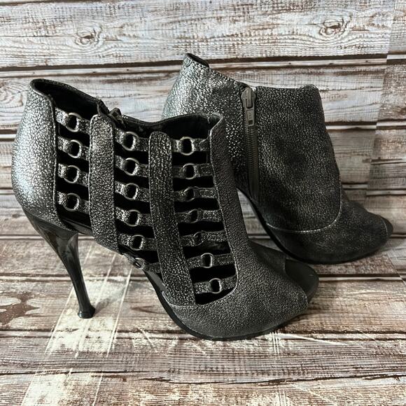 BCBGeneration Stiletto Open Toe Booties Size 8-1/2B 8.5 - Picture 3 of 5